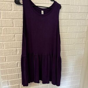 Purple ruffle bottom tunic